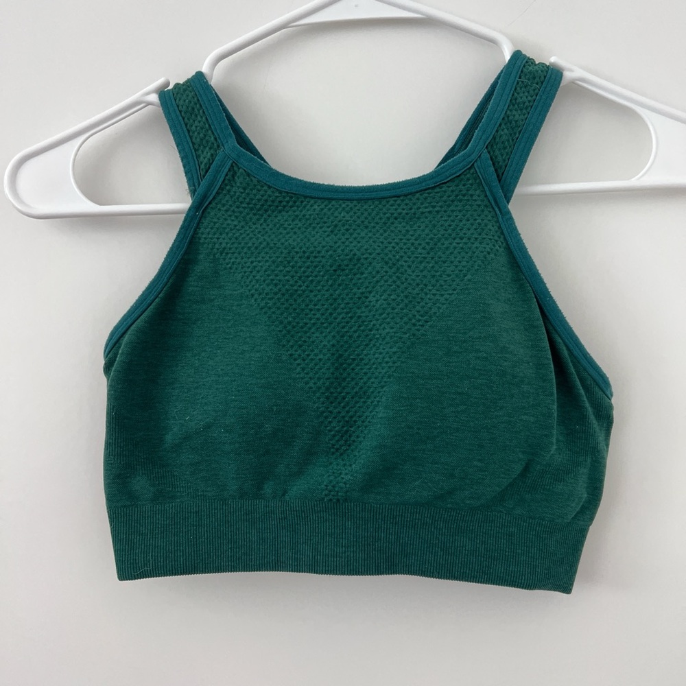 Zella Teal Textured Crop Top